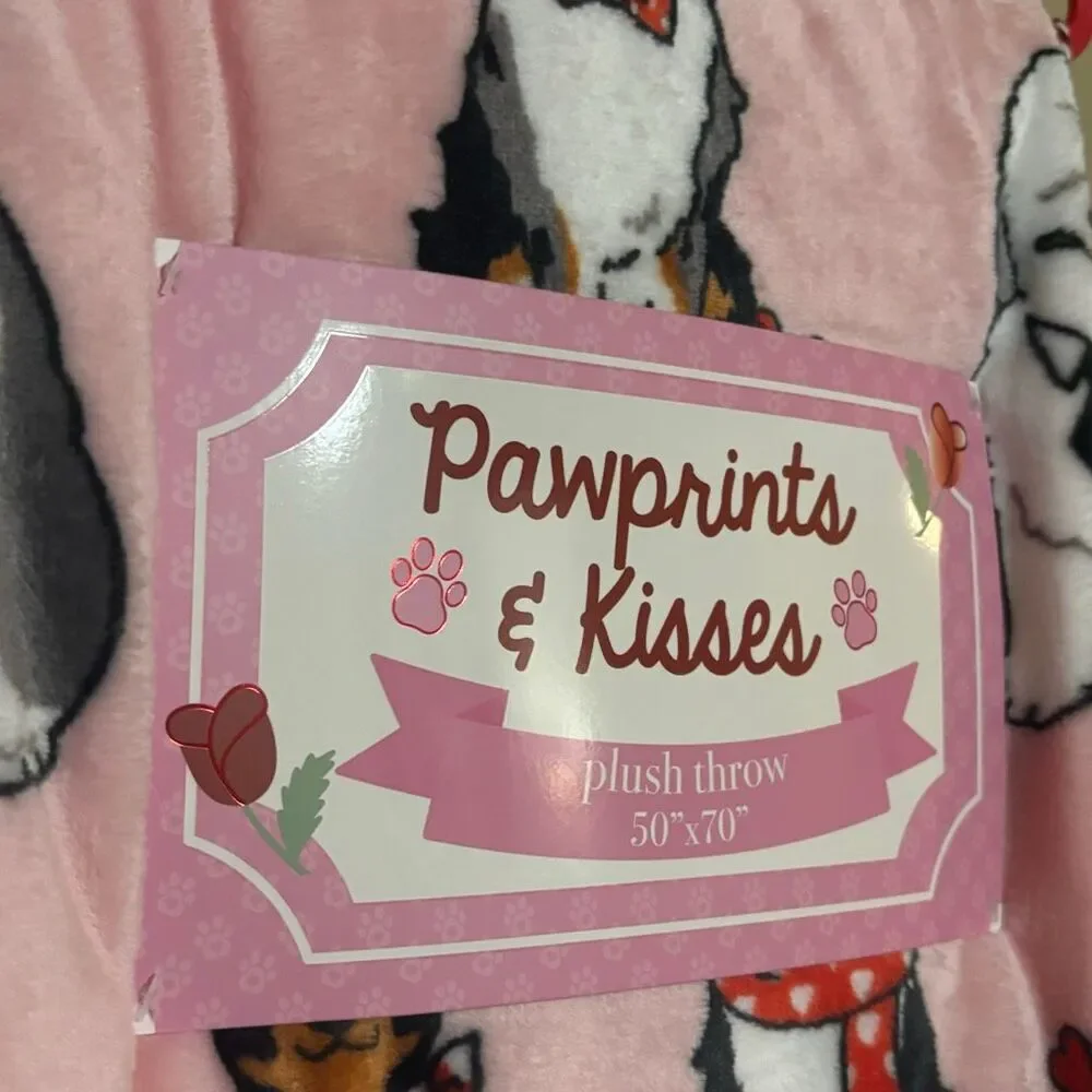 Valentines Day Dog Blanket Doberman Sheepdog Bernard Border Collie Shephard NWT
